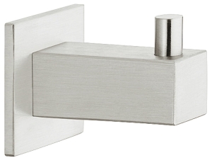 Wieszak ścienny garderobiany z rozetą kwadratową 30 x 30, haczyk 15 x 15 mm STAL NIERDZEWNA SZCZOTKA MAT HÄFELE DESIGN 84257020
