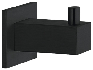 Wieszak ścienny garderobiany z rozetą kwadratową 30 x 30, haczyk 15 x 15 mm STAL NIERDZEWNA CZARNY MAT HÄFELE DESIGN 84257500