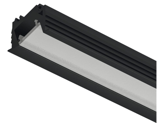 Profil wpuszczany LED, Profil Häfele Loox5 1106 do taśm LED 5 mm Aluminium, asymetryczny rozsył światła, eloksalowana na czarno, 3000 mm HÄFELE 83395729