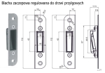 Blacha zaczepowa regulowana do drzwi przylgowych CHROM SATYNA LEWA Häfele 91138222