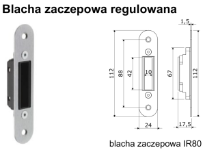 Blacha zaczepowa regulowana do zamka B-Forty, CHROM SATYNA Häfele 91139946