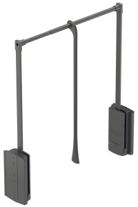 Wieszak opuszczany Modell 2004, do montażu na ścianie bocznej, udźwig 10 kg kolor/ wykończenie: antracytowy, do szerokości korpusu w świetle: 770-1200 mm Häfele 80520257