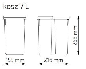 Pojemniki do segregacji UNICO 2x7L/266mm HÄFELE 50357321