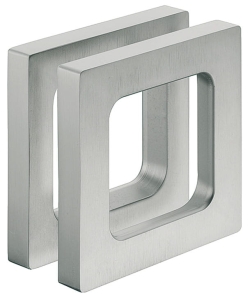 Uchwyt muszlowy do drzwi przesuwnych, dwustronny, kwadratowy, do drzwi szklanych, ALUMINIUM ANODOWANE NA KOLOR SREBRNY HÄFELE 90400021