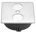 Gniazdo obracane, Duplex R, z maskownicą, gniazdo Schuko, F (DE) i ładowarka USB A+C dla grubości blatu: ≥ 8 mm, napięcie sieciowe: 230 V, wymiary: 118 x 118 mm, kolor/ wykończenie: stal nierdzewna, szczotkowanaHÄFELE 82052721