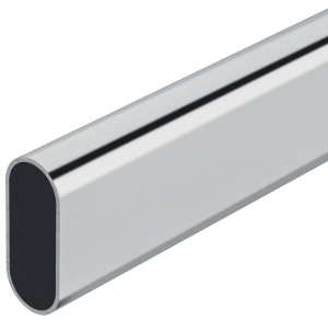 Drążek do szafy, OVA 30 x 15 mm stal, spawana, chromowana, grubość materiału: 0,8 mm, długość: 2500 mm CHROM HÄFELE 80103222