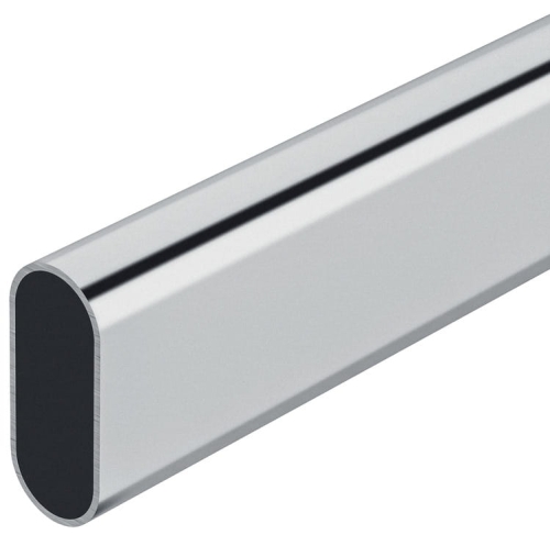 Drążek do szafy, OVA 30 x 15 mm stal, spawana, chromowana, grubość materiału: 0,8 mm, długość: 2500 mm CHROM HÄFELE 80103222