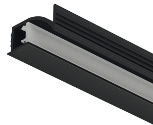 Profil wpuszczany LED, Profil Häfele Loox5 1107 do taśm LED 5 mm Aluminium, asymetryczny rozsył światła, eloksalowana na czarno, 3000 mm HÄFELE 83395731