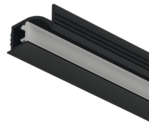 Profil wpuszczany LED, Profil Häfele Loox5 1107 do taśm LED 5 mm Aluminium, asymetryczny rozsył światła, eloksalowana na czarno, 3000 mm HÄFELE 83395731