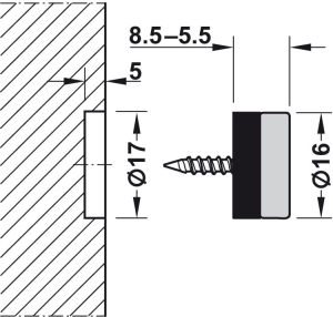 Magnes D=16mm HÄFELE 95005182