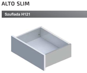 Boki H=121mm ALTO SLIM 300mm, kolor ANTRACYT HÄFELE 55247441