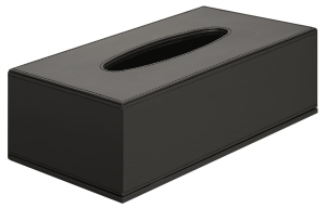Podajnik chusteczek higienicznych, płyta MDF powlekana sztuczną skórą czarny, 255 x 130 x 60 mm  Häfele 98325013