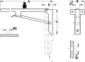 Konsola składana HEBGO udźwig 500kg/para, stal, Wymiary (AxBxC): 420 x 115 x 180 mm, brązowa powłoka HÄFELE 287.43.400
