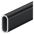 Drążek garderobiany, aluminium, średnica 30 x 14 mm eloksalowana na czarno, długość: 3000 mm HÄFELE 80186303