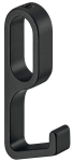 Haczyk do zawieszania,aluminium, do drążka ubraniowego OVA 30 x 14 mm eloksalowana na czarno  HÄFELE 80370390