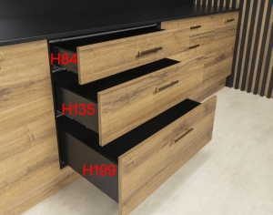 Szuflada WYSOKA H199 MATRIX S SLIM 500mm kCZARNY MAT HÄFELE 51415305