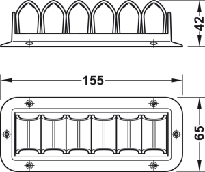 Uchwyt na kabel z 6 zakładkami 155x65mm, kolor BIAŁY Häfele 63120750