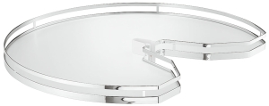Półka obrotowa 3/4 koła, Kesseböhmer Revo, do szafek narożnych, drzwi 90° ze skutecznością antypoślizgową, Style, Ø 710 mm, do szafek dolnych 800 x 800  HÄFELE 54146285