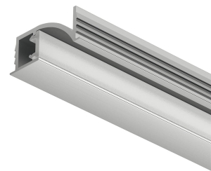 Profil wpuszczany LED, Profil Häfele Loox5 1107 do taśm LED 5 mm Aluminium, asymetryczny rozsył światła, eloksalowana na srebrno, 3000 mm HÄFELE 83395730