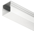 Profil nawierzchniowy, Profil Häfele Loox 2192 do taśm LED 10 mm Aluminium, z nakładaną obudową rozpraszającą, eloksalowany na srebrno, osłona rozpraszająca: prostokątna, biały opalizowany, wysokość: 18 mm, długość: 2500 mm HÄFELE 83372988