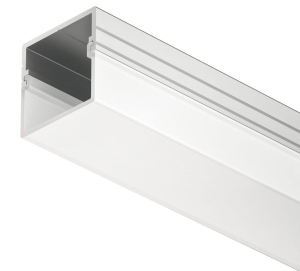 Profil nawierzchniowy, Profil Häfele Loox 2192 do taśm LED 10 mm Aluminium, z nakładaną obudową rozpraszającą, eloksalowany na srebrno, osłona rozpraszająca: prostokątna, biały opalizowany, wysokość: 18 mm, długość: 2500 mm HÄFELE 83372988