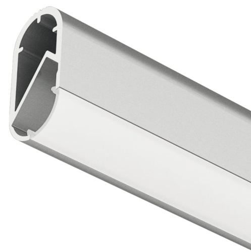 Drążek ubraniowy, Profil Häfele Loox 5105 do taśm LED 10 mm Aluminium, wyjście strumienia światła 40°, osłona rozpraszająca: biały opalizowany, 2500 mm HÄFELE 83372980