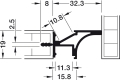 Profil aluminiowy wieńcowy, do montażu za frontem, SREBRNY 3000mm Loox5 2108 HÄFELE 83372938 + klosz 83372937