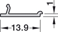 Profil aluminiowy wieńcowy, do montażu za frontem, SREBRNY 3000mm Loox5 2108 HÄFELE 83372938 + klosz 83372937