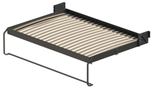 Okucie do łóżka rozkładanego, Häfele Mansio BE40 Style zestaw kompletny, łóżka poprzeczne, do materacy o wymiarach (szer. x dł.): 2000 x 1600 mm, ciężar łóżka: 95–110 kg, siła sprężyny: 1000 N, z nóżką pałąkową  HÄFELE 27191575