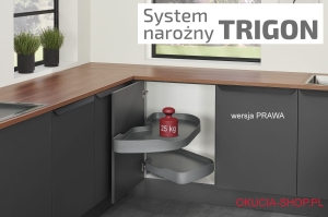 Półki narożne TRIGON 500mm PRAWA, kolor BIAŁY HÄFELE 54159750
