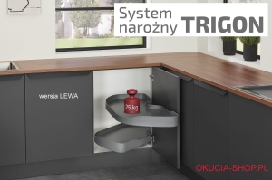 Półki narożne TRIGON 450mm LEWA, kolor BIAŁY HÄFELE 54159746
