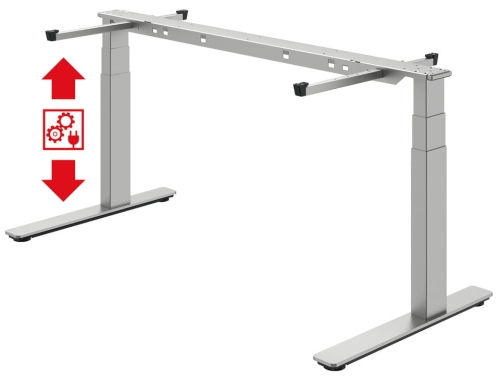Stelaż do stołów, zestaw kompletny Häfele Officys TE651, białe aluminium, RAL 9006, wymiar A: 1400 mm, wymiar B: 600 mm Häfele 633.50.204