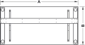 Stelaż do stołów, zestaw kompletny Häfele Officys TE651, białe aluminium, RAL 9006, wymiar A: 1000 mm, wymiar B: 600 mm Häfele 633.50.202