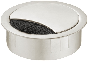 Przelotka kablowa, średnica 88 mm znal, z blokadą pokrywy, wysokość 21 mm, do organizacji miejsca pracy, chromowany, matowy, średnica otworu: 80 mm Häfele 63131414