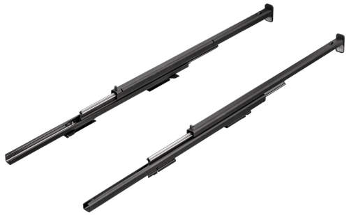Para wysuwanych szyn przystosowanych do pirolizy (L/P) Häfele Assedo, do komory pieczenia XXL 77 litrów Pełny wysuw, wymiary WxSxG: 20 x 380 x 50 mm, kolor czarny