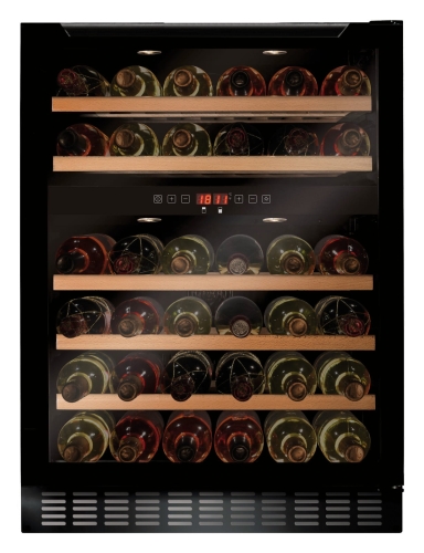 Lodówka na wino Häfele Assedo RUW14GB82d6a, do szerokości korpusu: 600 mm 2 strefy temperaturowe, front szklany, pojemność 46 butelek