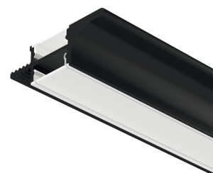 Profil wieńcowy/uchwytowy 3102 do taśm LED 10 mm aluminium, eloksalowany na czarno, długość: 2500 mm, grubość spodu: 19 mm HÄFELE 83302690