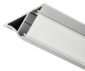Profil nawierzchniowy, Profil Häfele Loox 2193 do taśm LED 8 mm Aluminium, zakrzywiony, wyjście strumienia światła 40°, eloksalowany na srebrno, osłona rozpraszająca: biały opalizowany, 2500 mm HÄFELE 83372986