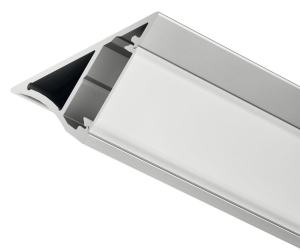 Profil nawierzchniowy, Profil Häfele Loox 2193 do taśm LED 8 mm Aluminium, zakrzywiony, wyjście strumienia światła 40°, eloksalowany na srebrno, osłona rozpraszająca: biały opalizowany, 2500 mm  HÄFELE 83372986