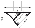 Profil nawierzchniowy, Profil Häfele Loox 2193 do taśm LED 8 mm Aluminium, zakrzywiony, wyjście strumienia światła 40°, eloksalowany na srebrno, osłona rozpraszająca: biały opalizowany, 2500 mm HÄFELE 83372986