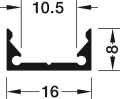Profil nawierzchniowy, Profil Curve 4104 do taśm LED 8 mm aluminium, kształtowalne wzdłuż zaokrągleń, eloksalowany na srebrno, 2000 mm HÄFELE 83301831