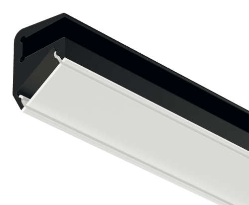 Profil krawędzi tafli szklanej, Profil 5101 do taśm LED 10 mm profil 5101 do taśm LED, aluminium, eloksalowany na czarno, długość: 2500 mm, do grubości szkła: 8 mm HÄFELE 83302696