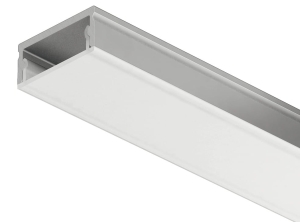 Profil ozdobny 4105, profil nawierzchniowy, eloksalowany na srebrno profil aluminiowy, osłona rozpraszająca: czarna satynowana, 2500 mm HÄFELE 83301870