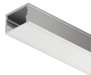 Profil ozdobny 4106, profil nawierzchniowy, eloksalowany na srebrno profil aluminiowy, osłona rozpraszająca: czarna satynowana, 2500 mm HÄFELE 83301782
