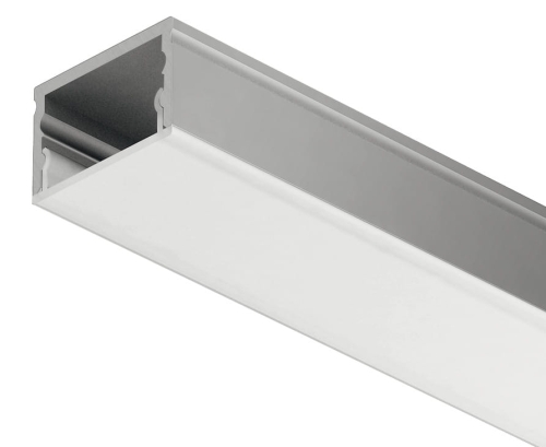 Profil ozdobny 4106, profil nawierzchniowy, eloksalowany na srebrno profil aluminiowy, osłona rozpraszająca: czarna satynowana, 2500 mm HÄFELE 83301782