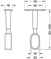 Uchwyt drążka, z regulacją wysokości, do drążka ubraniowego owalnego 30 x 15 mm do przykręcenia pod półką, z regulacją wysokości, znal, lakierowana, w kolorze aluminium HÄFELE 80324900