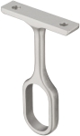 Uchwyt/wspornik środkowy drążka, do drążka ubraniowego owalnego 30 x 15 mm znal, do przykręcenia pod półką, w kolorze aluminium HÄFELE 80207900