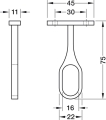 Uchwyt/wspornik środkowy drążka, do drążka ubraniowego owalnego 30 x 15 mm znal, do przykręcenia pod półką, w kolorze aluminium HÄFELE 80207900