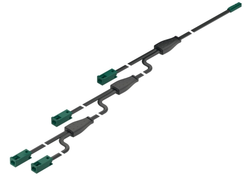 Przewód przedłużający, do taśmy LED Häfele Loox5 24 V 2-bieg. na 4 wtyki (technologia monochromatyczna lub Multi White 2-przewodowa) 2-żyłowy, 18 AWG, 5A, długość przewodu: 6,5 m HÄFELE 83395743