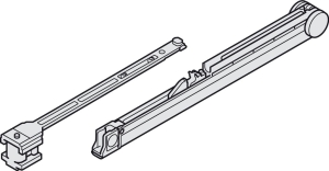 Mechanizm cichego i samoczynnego zamykania, w tym urządzenie zwalniające z ogranicznikiem, do Slido F-Line16 do mocowania zaciskowego na podwoziu, do drzwi o wadze 80 kg HÄFELE 40740300